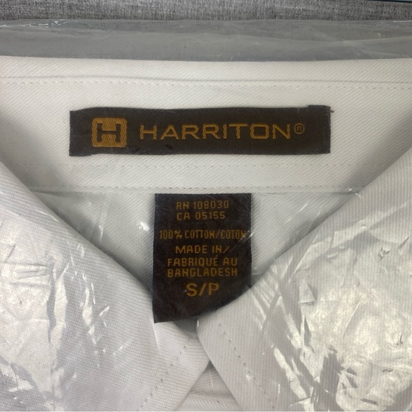 Harrington White Uniform Dress Shirt Top Cotton Button Down NEW Small - Picture 3 of 9